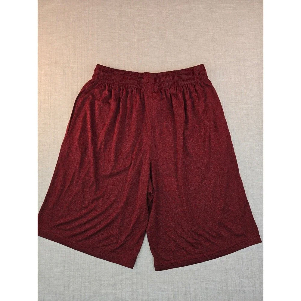 NBA Mens Large L Basketball Shorts Burgundy Maroon Heather Moisture Wicking Gym